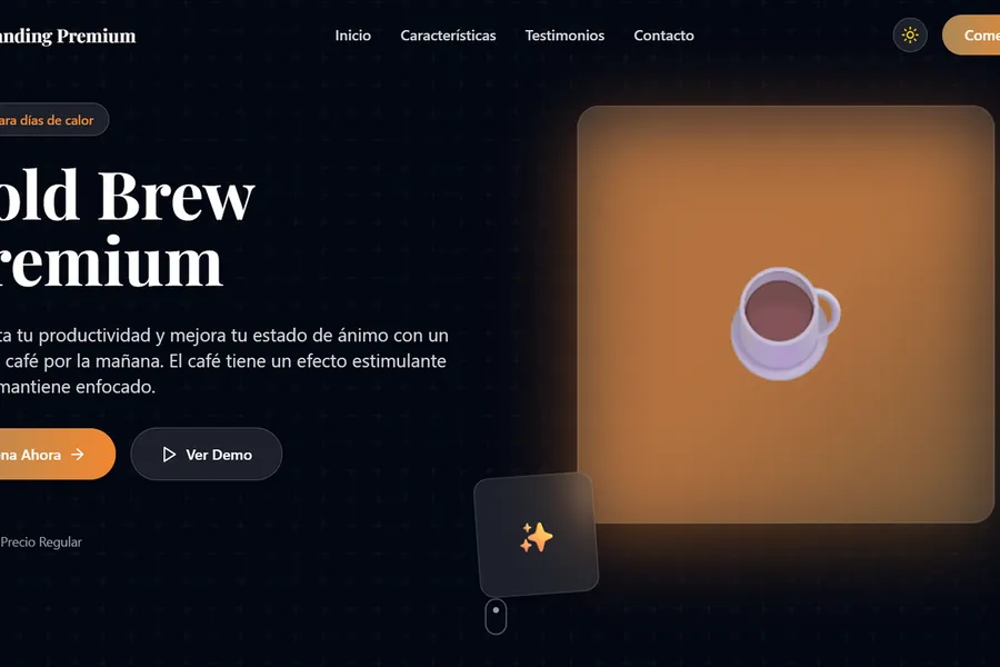 Landing Page Premium con sistema multi-tema para 5 industrias